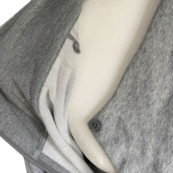 Puma Asymmetrical Zip Up Sweatshirt Jacket Gray Cotton Size Small - Picture 5 of 7